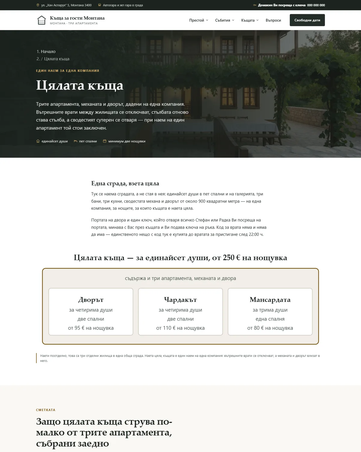 Цялата къща — същите стаи, дадени наведнъж от демонстрационния сайт за къща за гости — Къща за гости Монтана